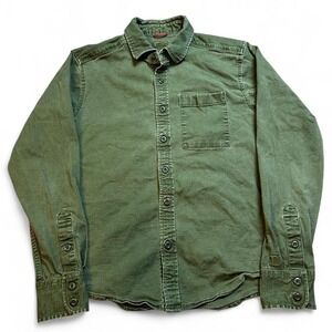 Topo Designs Dirt Shirt Mens Small Green Button Up Canvas Long Sleeve Huckberry